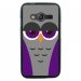 TPU1G318CHOUETTE6 - Coque Souple en gel pour Samsung Galaxy Trend 2 Lite avec impression chouette endormie mauve et gris