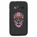 TPU1G318SKULLFLEUR - Coque Souple en gel pour Samsung Galaxy Trend 2 Lite avec impression crâne en fleurs sur fond noir