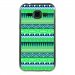 TPU1GALJ1AZTEQUEBLEUVER - Coque souple pour Samsung Galaxy J1 SM-J100F avec impression Motifs aztèque bleu et vert