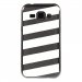 TPU1GALJ1BANDESBLANCHES - Coque souple pour Samsung Galaxy J1 SM-J100F avec impression Motifs bandes blanches