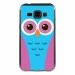 TPU1GALJ1CHOUETTE3 - Coque souple pour Samsung Galaxy J1 SM-J100F avec impression Motifs chouette bleue et rose