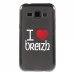 TPU1GALJ1COEURBREIZH - Coque souple pour Samsung Galaxy J1 SM-J100F avec impression Motifs coeur rouge I Love Breizh