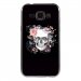 TPU1GALJ1SKULLFLOWER - Coque souple pour Samsung Galaxy J1 SM-J100F avec impression Motifs skull fleuri