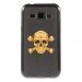TPU1GALJ1SKULLOR - Coque souple pour Samsung Galaxy J1 SM-J100F avec impression Motifs tête de mort aspect or