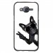 TPU1GALJ5CHIENVBLANC - Coque Souple en gel pour Samsung Galaxy J5 avec impression Motifs chien à lunettes sur fond blanc