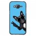 TPU1GALJ5CHIENVBLEU - Coque Souple en gel pour Samsung Galaxy J5 avec impression Motifs chien à lunettes sur fond bleu