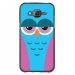 TPU1GALJ5CHOUETTE4 - Coque Souple en gel pour Samsung Galaxy J5 avec impression Motifs chouette endormie rose et bleue
