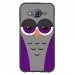 TPU1GALJ5CHOUETTE6 - Coque Souple en gel pour Samsung Galaxy J5 avec impression Motifs chouette endormie mauve et grise