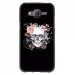 TPU1GALJ5SKULLFLOWER - Coque souple pour Samsung Galaxy J5 SM-J500F avec impression Motifs skull fleuri