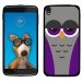 TPU1IDOL355CHOUETTE6 - Coque Souple en gel pour Alcatel Idol 3 5,5 avec impression Motifs chouette endormie mauve et grise