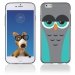 TPU1IPHONE6CHOUETTE2 - Coque Souple en gel pour Apple iPhone 6 avec impression chouette endormie bleue et grise