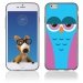 TPU1IPHONE6CHOUETTE4 - Coque Souple en gel pour Apple iPhone 6 avec impression chouette endormie rose et bleue
