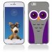 TPU1IPHONE6CHOUETTE5 - Coque Souple en gel pour Apple iPhone 6 avec impression chouette mauve et grise