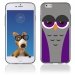 TPU1IPHONE6CHOUETTE6 - Coque Souple en gel pour Apple iPhone 6 avec impression chouette endormie mauve et grise