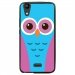 TPU1LBELLO2CHOUETTE3 - Coque souple pour LG Bello II avec impression Motifs chouette bleue et rose