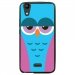 TPU1LBELLO2CHOUETTE4 - Coque souple pour LG Bello II avec impression Motifs chouette endormie bleue et rose