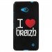 TPU1LUM640COEURBREIZH - Coque Souple en gel noir pour Microsoft Lumia 640 avec impression Motifs coeur rouge I Love Breizh