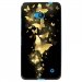 TPU1LUM640PAPILLONSOR - Coque Souple en gel noir pour Microsoft Lumia 640 avec impression Motifs papillons dorés