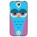 TPU1M320CHOUETTE4 - Coque souple pour Acer Liquid M320 avec impression Motifs chouette endormie bleue et rose