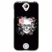 TPU1M320SKULLFLOWER - Coque souple pour Acer Liquid M320 avec impression Motifs skull fleuri
