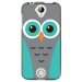 TPU1M330CHOUETTE1 - Coque souple pour Acer Liquid M330 avec impression Motifs chouette bleue et grise