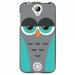 TPU1M330CHOUETTE2 - Coque souple pour Acer Liquid M330 avec impression Motifs chouette endormie bleue et grise