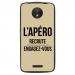 TPU1MOTOCAPEROTAUPE - Coque souple pour Motorola Moto C avec impression Motifs l'apéro recrute taupe