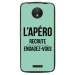 TPU1MOTOCAPEROTURQUOISE - Coque souple pour Motorola Moto C avec impression Motifs l'apéro recrute turquoise