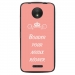 TPU1MOTOCBOUDERROSE - Coque souple pour Motorola Moto C avec impression Motifs Bouder pour mieux Régner rose