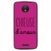 TPU1MOTOCCHIEUSEFUSHIA - Coque souple pour Motorola Moto C avec impression Motifs Chieuse d'Amour fushia