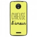 TPU1MOTOCCHIEUSEJAUNE - Coque souple pour Motorola Moto C avec impression Motifs Chieuse d'Amour jaune