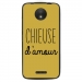 TPU1MOTOCCHIEUSEOR - Coque souple pour Motorola Moto C avec impression Motifs Chieuse d'Amour or