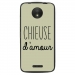 TPU1MOTOCCHIEUSEVERT - Coque souple pour Motorola Moto C avec impression Motifs Chieuse d'Amour vert