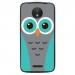 TPU1MOTOCCHOUETTE1 - Coque souple pour Motorola Moto C avec impression Motifs chouette bleue et grise