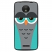 TPU1MOTOCCHOUETTE2 - Coque souple pour Motorola Moto C avec impression Motifs chouette endormie bleue et grise