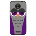 TPU1MOTOCCHOUETTE6 - Coque souple pour Motorola Moto C avec impression Motifs chouette endormie mauve et grise