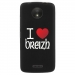 TPU1MOTOCCOEURBREIZH - Coque souple pour Motorola Moto C avec impression Motifs coeur rouge I Love Breizh