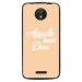 TPU1MOTOCDIEUBEIGE - Coque souple pour Motorola Moto C avec impression Motifs Appelle moi Dieu beige