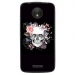 TPU1MOTOCSKULLFLOWER - Coque souple pour Motorola Moto C avec impression Motifs skull fleuri