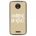 TPU1MOTOCVENDREVETAUPE - Coque souple pour Motorola Moto C avec impression Motifs vendeur de rêves taupe