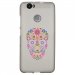 TPU1NOVASKULLFLEUR - Coque souple pour Huawei Nova avec impression Motifs crâne en fleurs