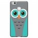 TPU1P9LITECHOUETTE1 - Coque souple pour Huawei Ascend P9-Lite avec impression Motifs chouette bleue et grise