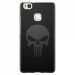 TPU1P9LITESKULLCARBONE - Coque souple pour Huawei Ascend P9-Lite avec impression Motifs tête de mort sur fond carbone