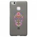 TPU1P9LITESKULLFLEUR - Coque souple pour Huawei Ascend P9-Lite avec impression Motifs crâne en fleurs