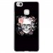 TPU1P9LITESKULLFLOWER - Coque souple pour Huawei Ascend P9-Lite avec impression Motifs skull fleuri