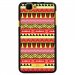 TPU1RAINBOWAZTEQUEJAUNEROUGE - Coque Souple en gel noir pour Wiko Rainbow avec impression Motifs aztèque jaune et rouge