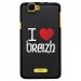 TPU1RAINBOWCOEURBREIZH - Coque Souple en gel noir pour Wiko Rainbow avec impression Motifs coeur rouge I Love Breizh
