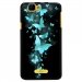 TPU1RAINBOWPAPILLONSBLEUS - Coque Souple en gel noir pour Wiko Rainbow avec impression Motifs papillons bleus
