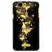 TPU1RAINBOWPAPILLONSOR - Coque Souple en gel noir pour Wiko Rainbow avec impression Motifs papillons dorés