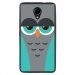 TPU1ROBBYCHOUETTE2 - Coque souple pour Wiko Robby avec impression Motifs chouette endormie bleue et grise